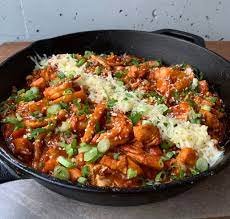 dakgalbi spicy stir fried chicken with rice